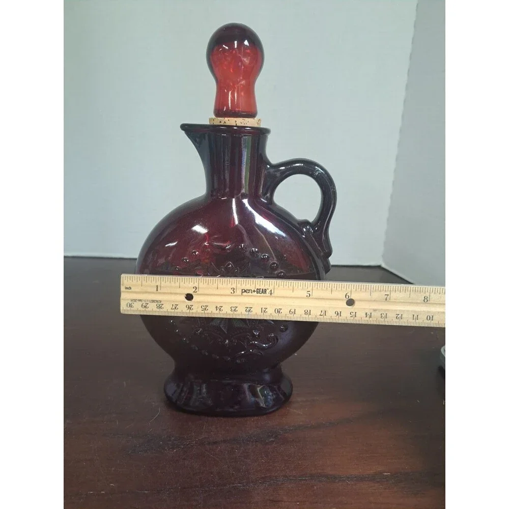 1960s Wheaton Ruby Red 8point Star Glass Decanter